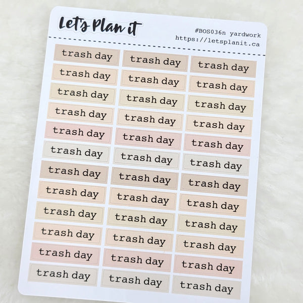 Trash day | nude bar label