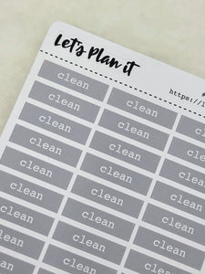 Clean | grey bar label stickers
