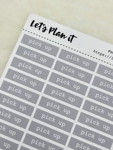Pick Up | grey bar label stickers