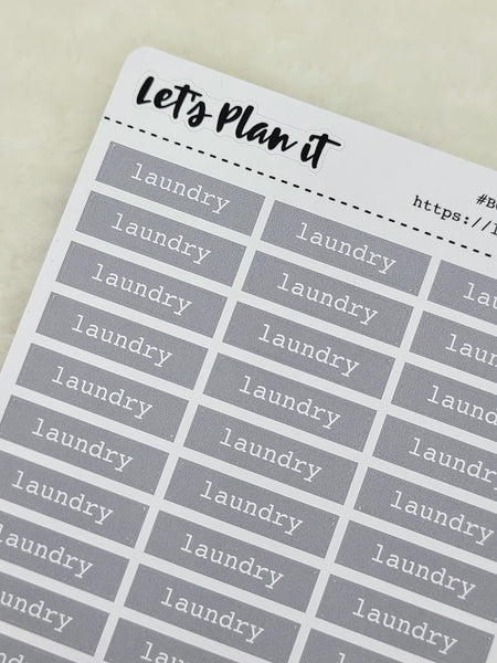 Laundry | grey bar label stickers
