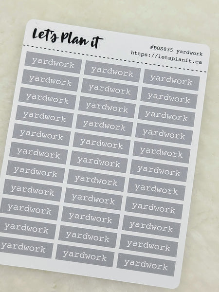 Yardwork | grey bar label stickers