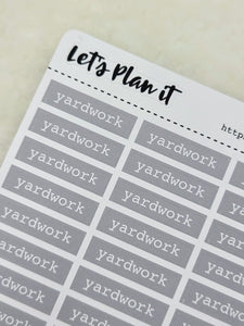 Yardwork | grey bar label stickers