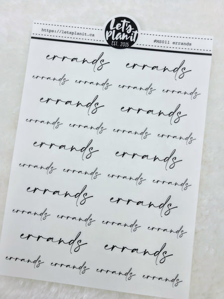 Errands | Manuscript Cursive Script