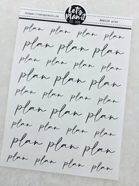 Plan | Manuscript Cursive Script