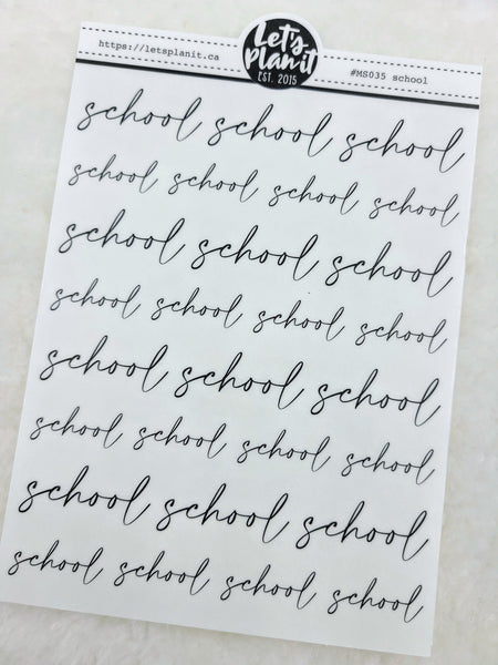 School | Manuscript Cursive Script
