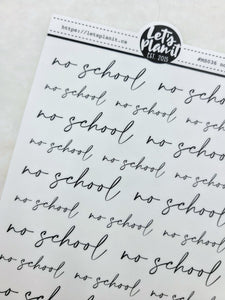 No school | Manuscript Cursive Script