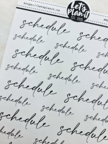 Schedule | Manuscript Cursive Script
