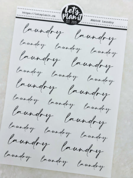 Laundry | Manuscript Cursive Script