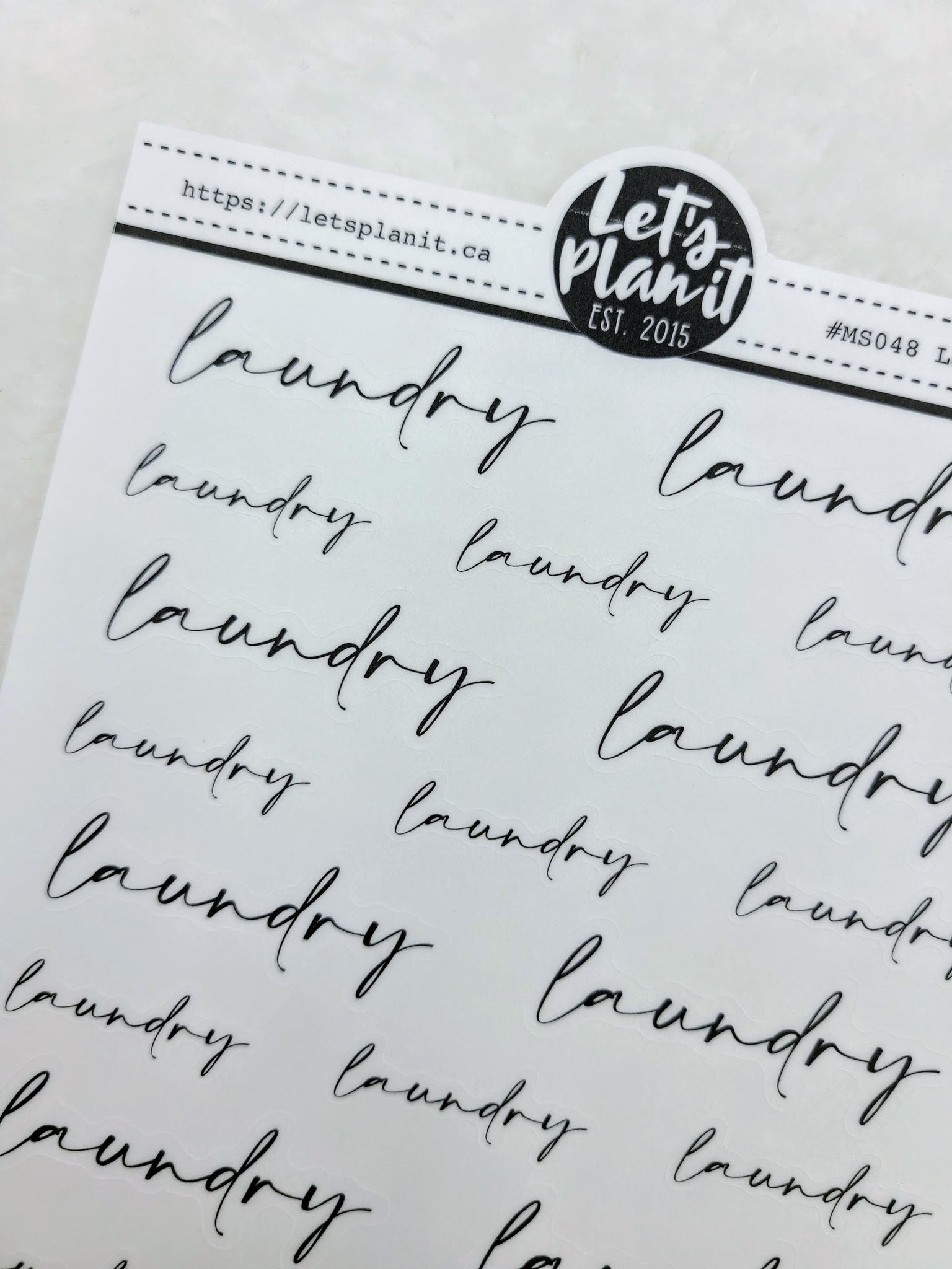 Laundry | Manuscript Cursive Script