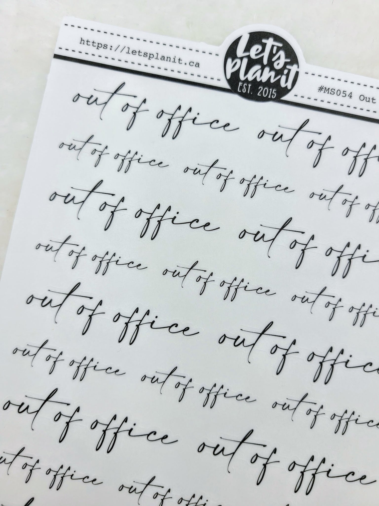Out of office | Manuscript Cursive Script