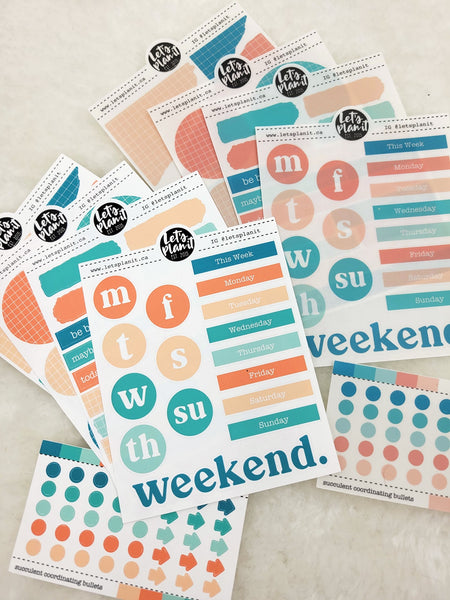 Mini Journaling Kit | SUCCULENT | 2 paper types | Planner Stickers