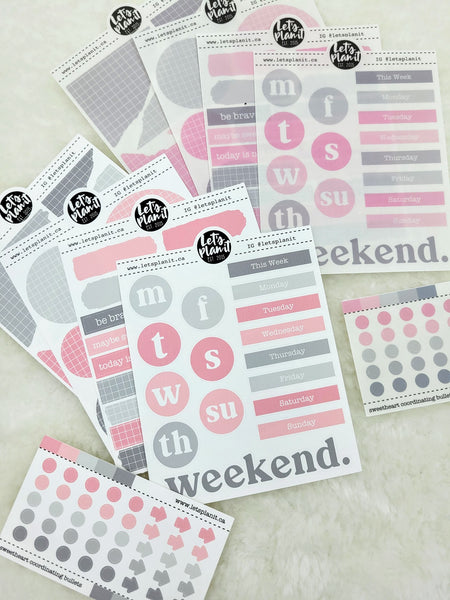 Mini Journaling Kit | SWEETHEART | 2 paper types | Planner Stickers