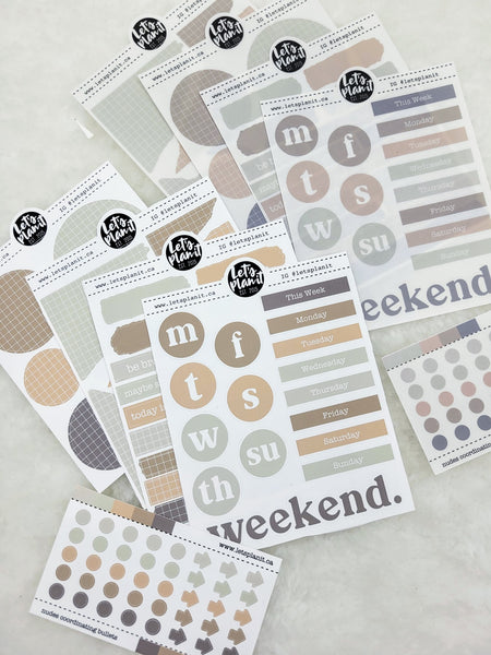 Mini Journaling Kit | NUDES | 2 paper types | Planner Stickers