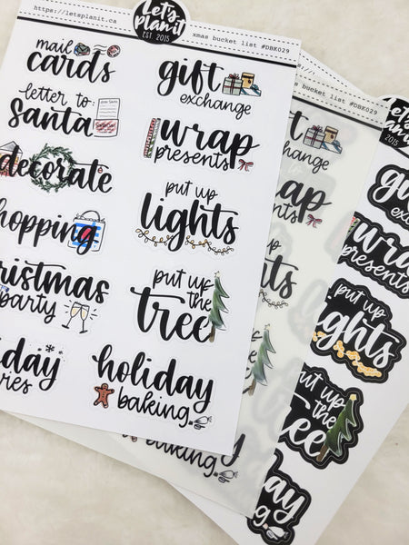 Lettered by Kim - Christmas Bucket List
