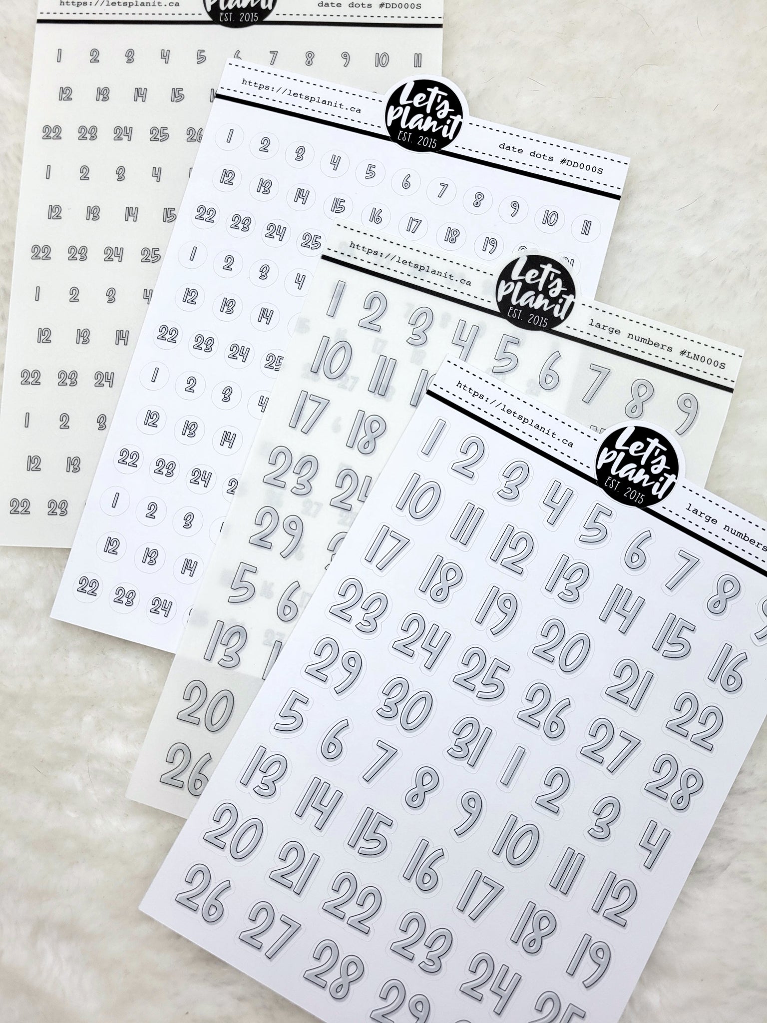 Monthly numbers | SLIM | 2 varieties | Planner stickers