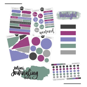 Mini Journaling Kit | TWILIGHT | 2 paper types | Planner Stickers