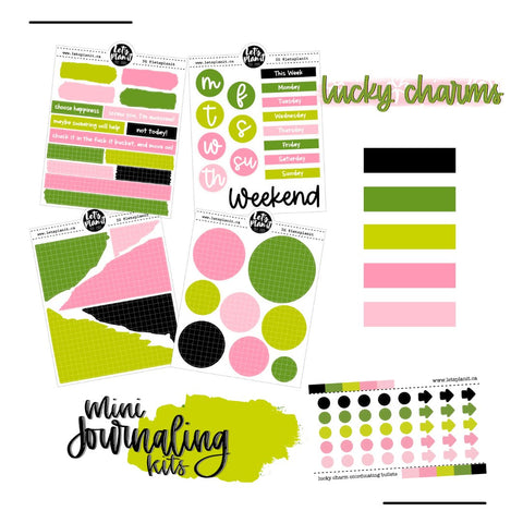 Mini Journaling Kit | LUCKY CHARM | 2 paper types | Planner Stickers