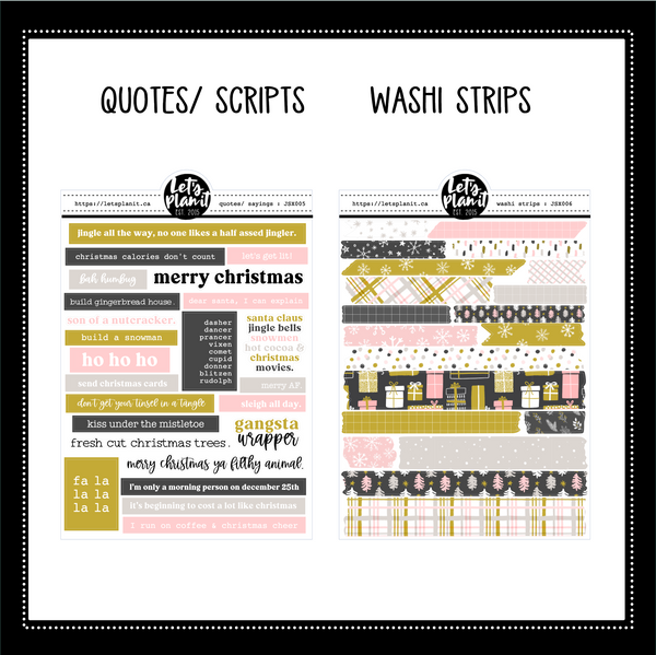 Journaling variety sheets | X-MAS | 8 variations | 2 paper types | Planner Stickers