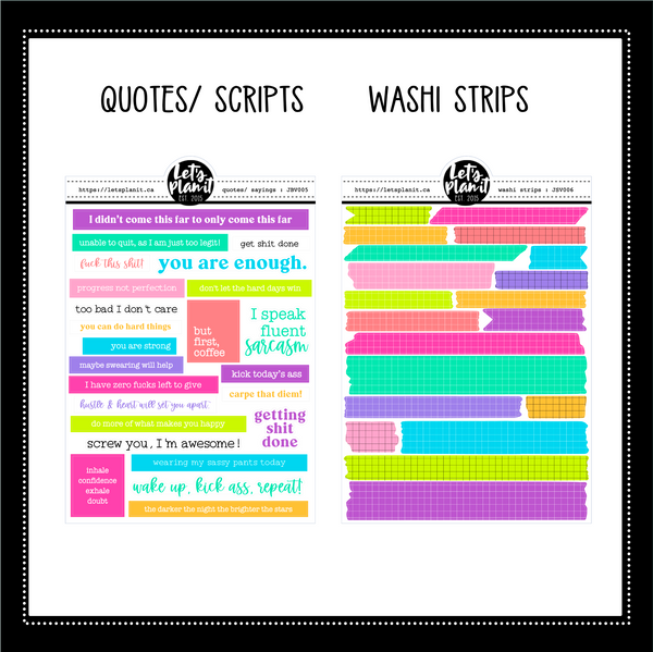 Journaling sheets | Grid Brights | 8 variations