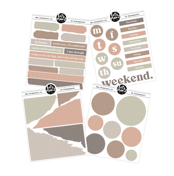 Mini Journaling Kit | NUDES | 2 paper types | Planner Stickers