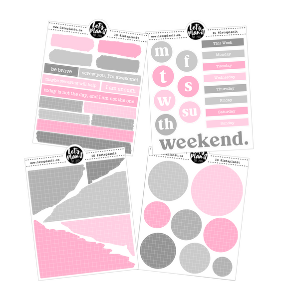 Mini Journaling Kit | SWEETHEART | 2 paper types | Planner Stickers