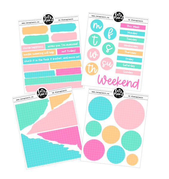 Mini Journaling Kit | CANDY FLOSS | 2 paper types | Planner Stickers