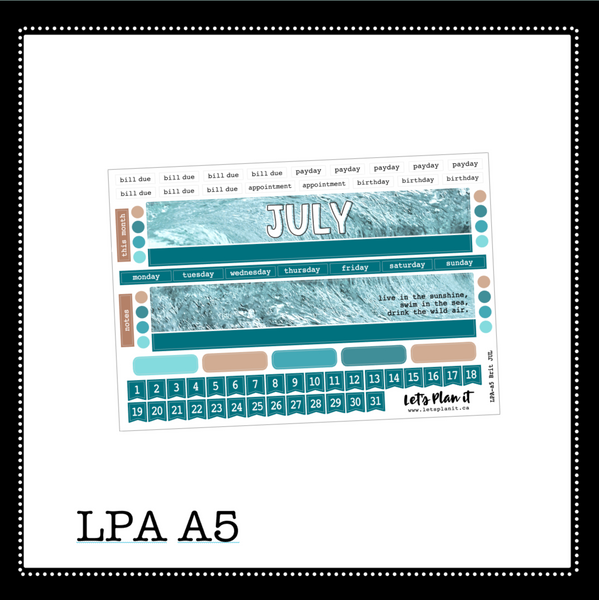 July monthly layout | 6 options | updated 2023
