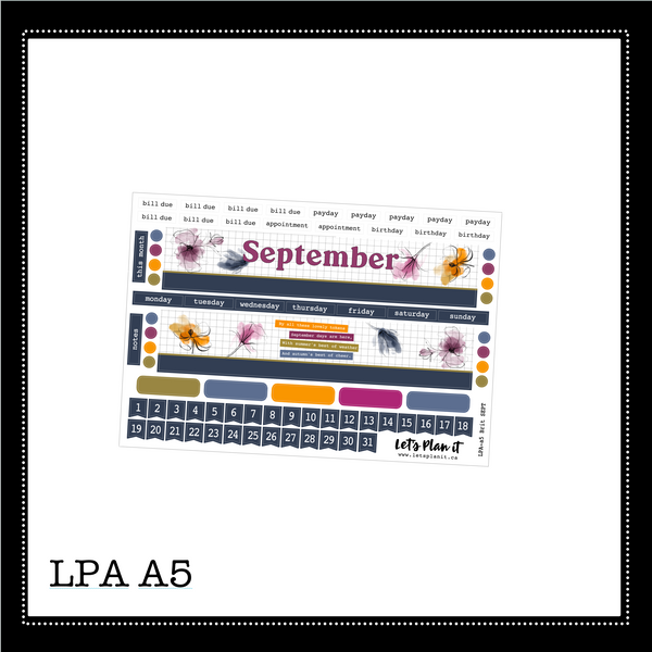 September monthly layout | 6 options | updated 2023