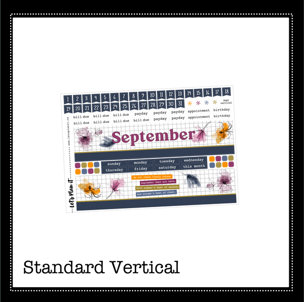 September monthly layout | 6 options | updated 2023